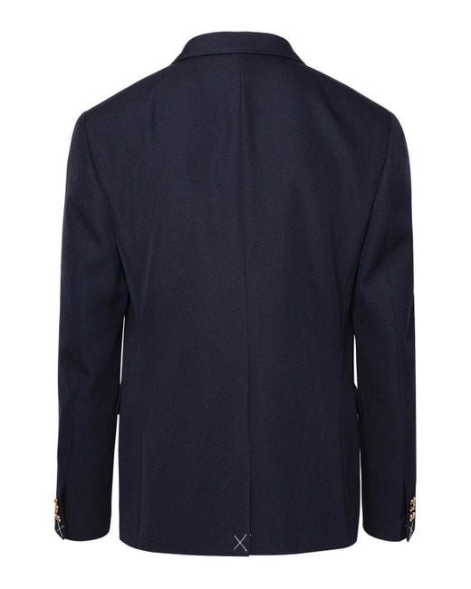 Versace Blue Double Breasted Blazer for men