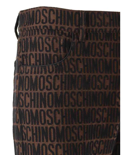 Moschino Brown Logo Pants for men