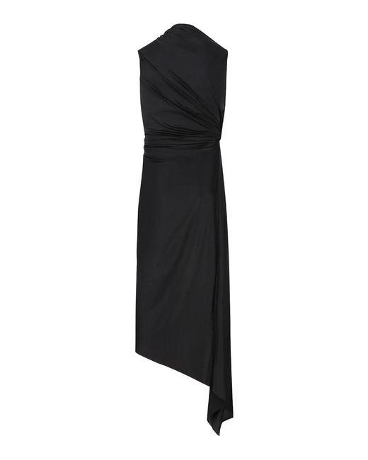 Balenciaga Black Long Asymmetric Dress
