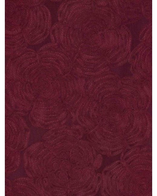 ROTATE BIRGER CHRISTENSEN Purple Long Mesh Dress With Floral Print