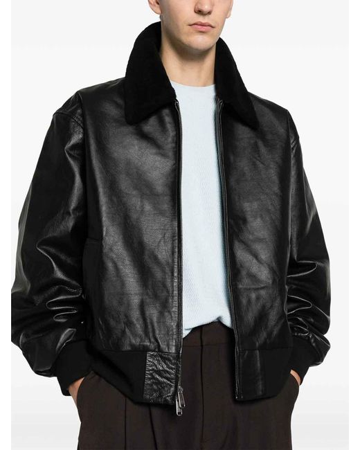 Calvin Klein Black Leather Jackets for men