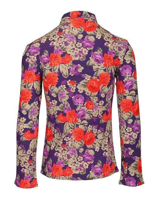 Acne Red Floral Print Shirt for men