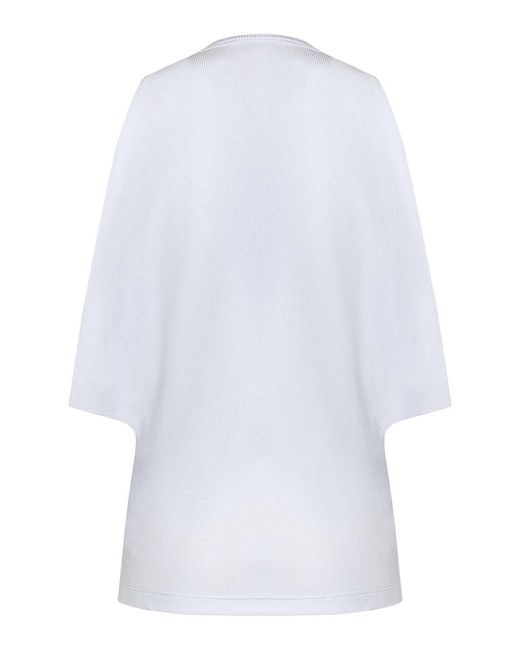 McQueen White Ribbed Cotton Tank Top