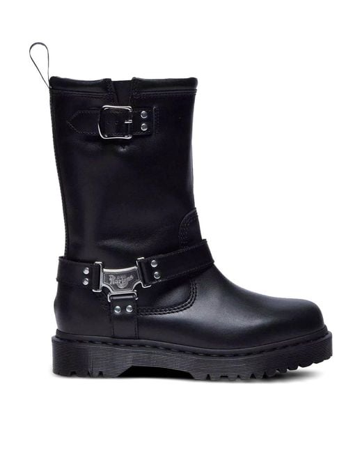 Dr. Martens Black Anistone Hi Biker Boots