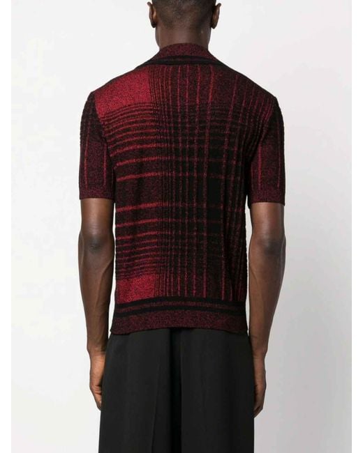 Vivienne Westwood Red Logo Checked Polo Shirt for men
