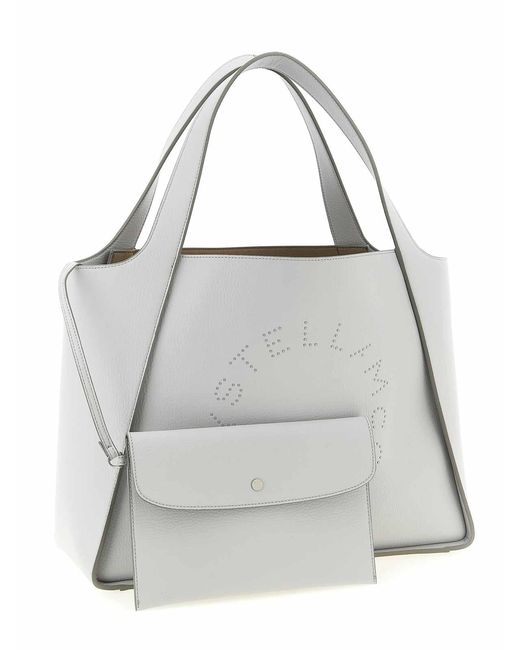 Stella McCartney White Logo Tote Shopping Bag