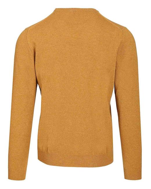 Fedeli Brown Crew Neck Sweater for men
