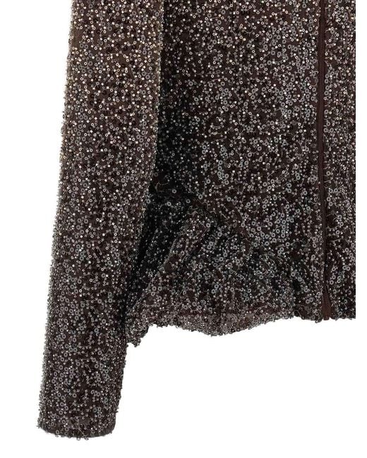 ROTATE BIRGER CHRISTENSEN Black Sequin Top