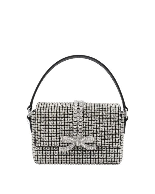 Self-Portrait Metallic Rhinestone Chainmail Micro Bag