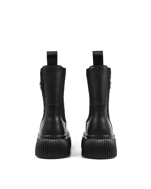 Karl Lagerfeld Black Kreeper Lo Kable Knit Boot
