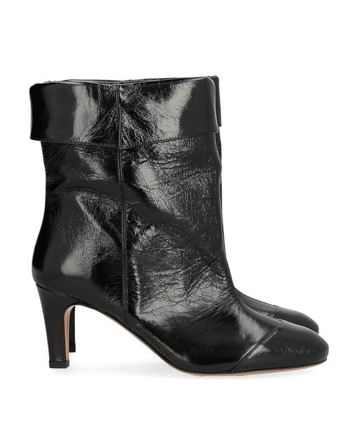 Isabel Marant Black Eldra Leather Ankle Boots