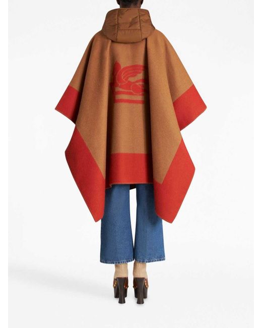 Etro Red Wool Cape