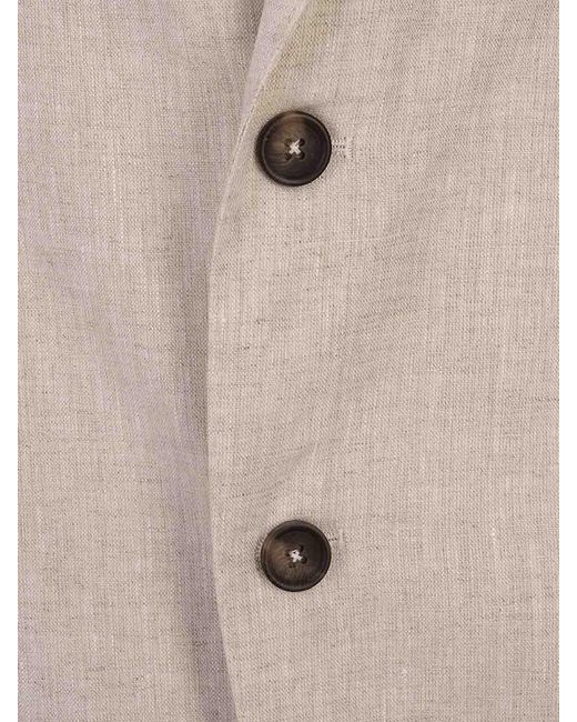 RUSSO CAPRI Natural Linen One-Breasted Blazer for men