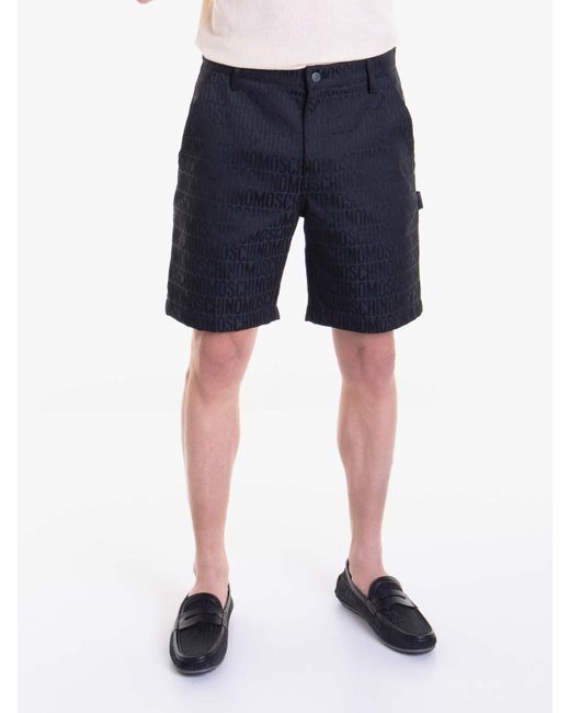 Moschino Blue Oversize Zip Button Shorts for men