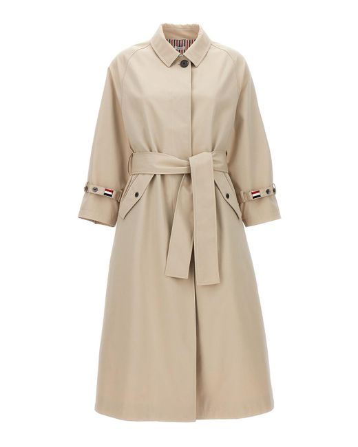 Thom Browne Natural Long Twill Trench Coat