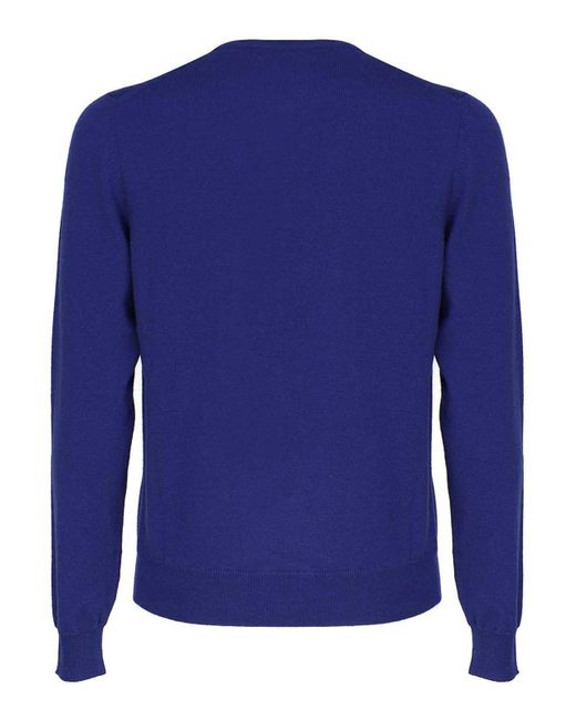 Malo Blue Cashmere And Silk Crew Neck Sweater for men