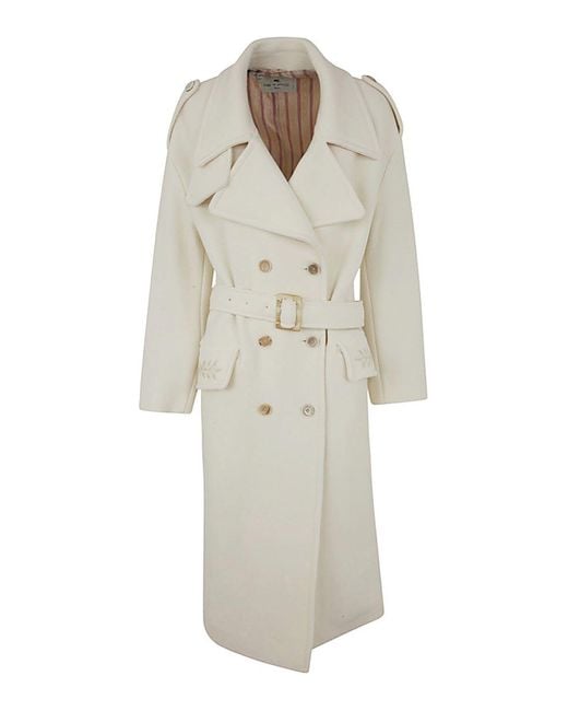 Etro White Oversize Trench Coat