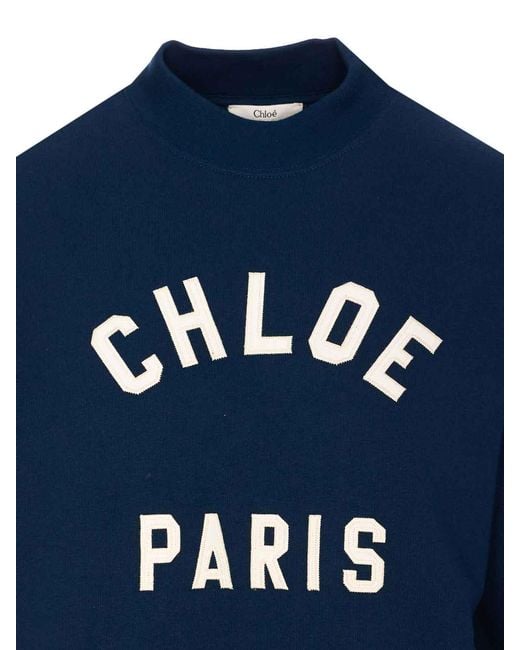 Chloé Blue Logo Sweatshirt
