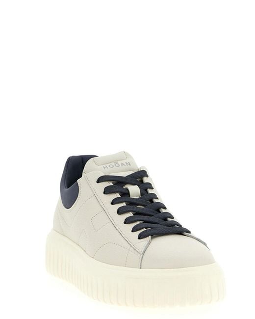 Hogan White 'H-Stripes' Sneakers for men
