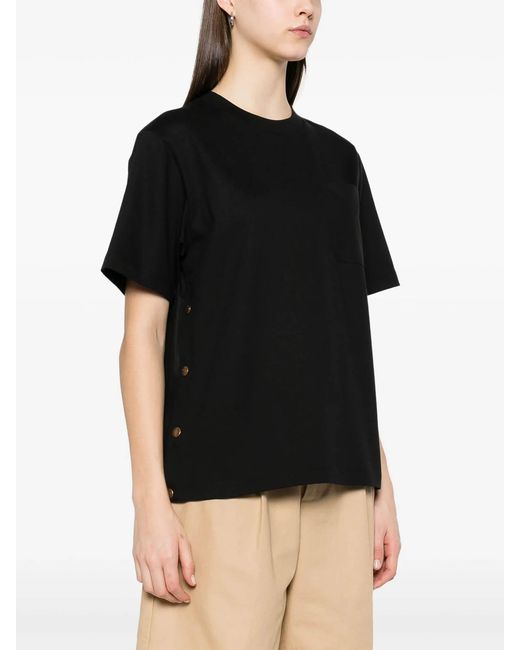 Moncler Black Patch-Pocket T-Shirt for men