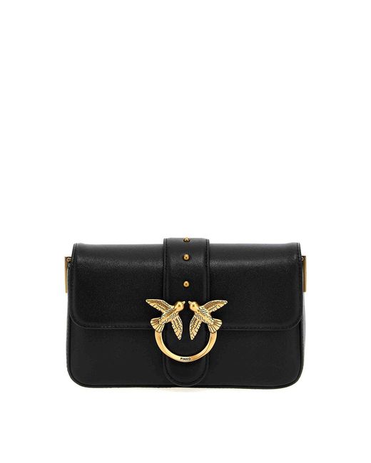 Pinko Black Love One Mini Crossbody Bag