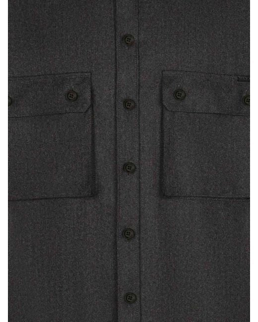 Dolce & Gabbana Black Oversize Flannel Shirt for men