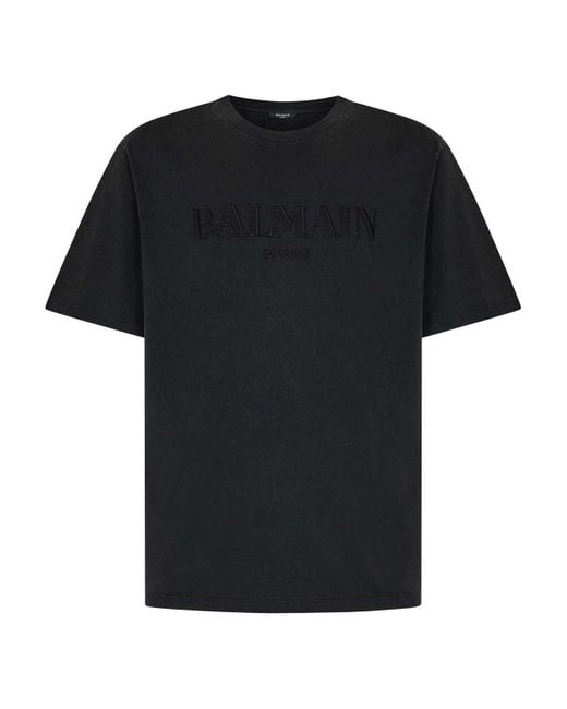 Balmain Black Vintage Cotton Jersey Loose-Fit T-Shirt for men