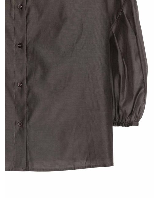 Peserico Brown Shirt With Puff Sleeves