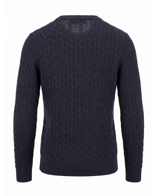 Malo Blue Cashmere Round Neck for men