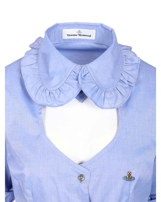 Vivienne Westwood Blue Toulouse Frill Shirt