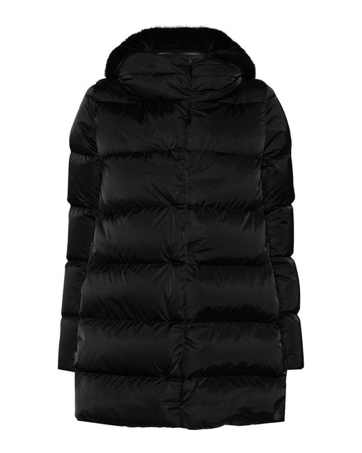 Herno Black Quilted Down Jacket With Hood