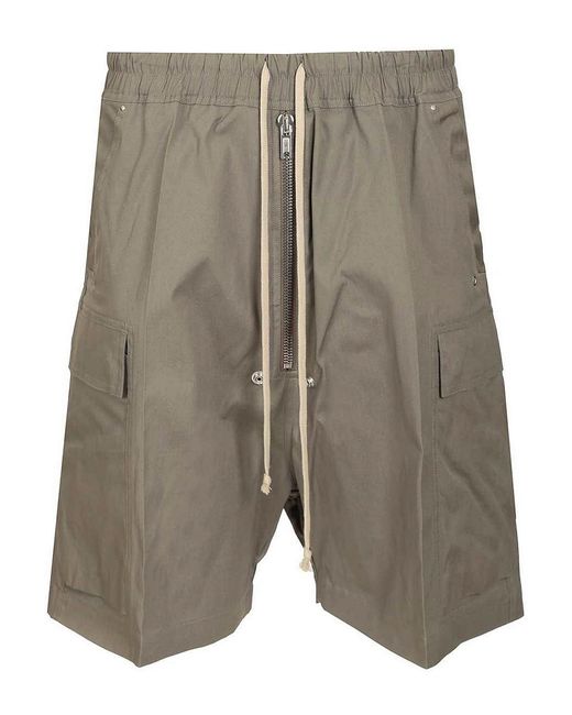 Rick Owens Gray Cargobela Shorts for men