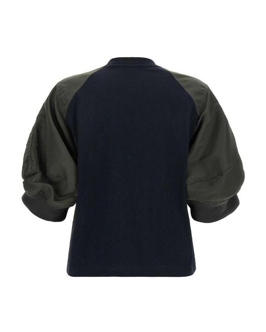 Sacai Blue Hybrid T-Shirt