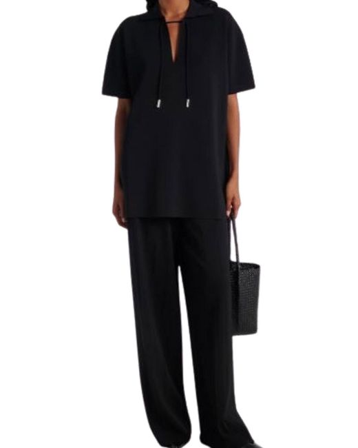 Max Mara Black Viscose Crepe Yarn Trousers