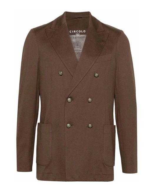 Circolo 1901 Brown Double-Breasted Jacket for men