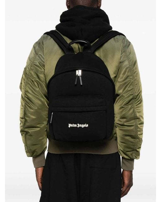 Palm Angels Black Logo Backpack for men
