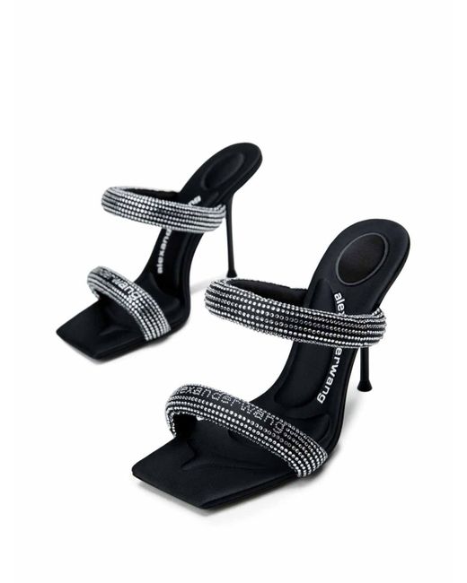 Alexander Wang White Crystal-Embellished Stiletto Sandals
