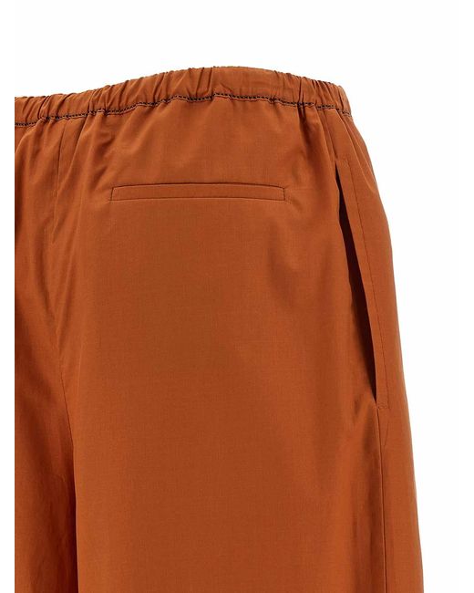 Marni Brown Diagonal Draping Pants