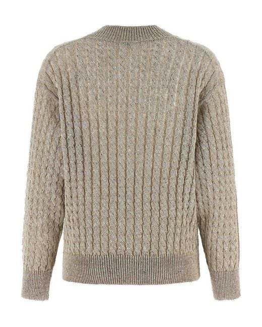 Brunello Cucinelli Gray Micro Sequin Sweater