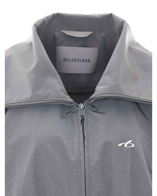 Balenciaga Gray High Waist Logo Track Jacket
