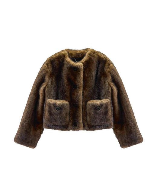 Marc Jacobs Brown Teddy Cropped Jacket