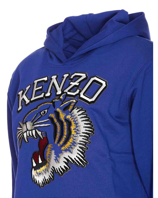 KENZO Blue Tiger Varsity Hoodie for men