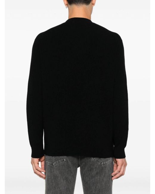 Emporio Armani Black Wool Crewneck Jumper for men