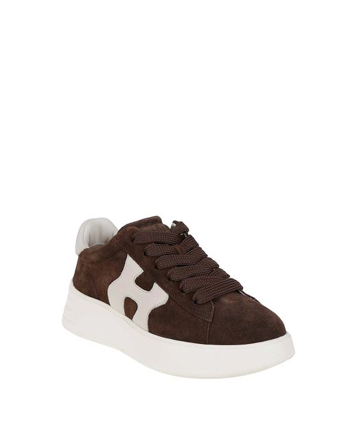 Hogan Brown Suede Upper Sneakers With Rubber Sole