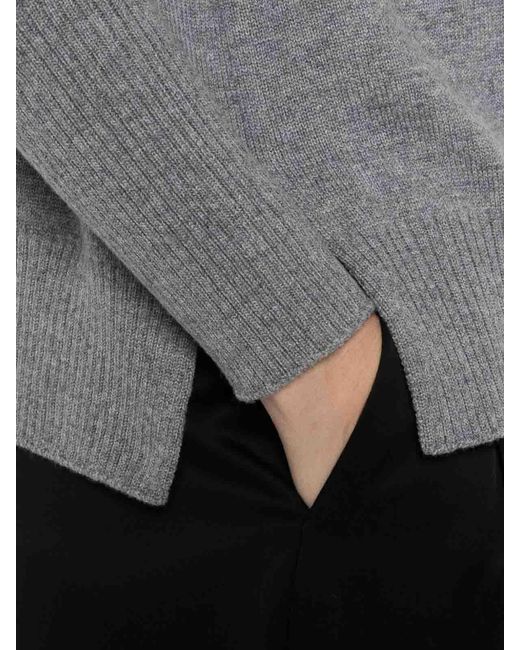 Base London Gray Wool Crewneck Sweater