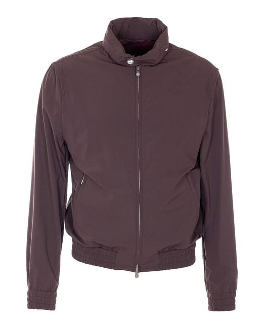 Brunello Cucinelli Purple Membraned Nylon Jacket for men