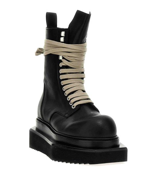 Rick Owens Black Laceup Turbo Cyclops Boots for men