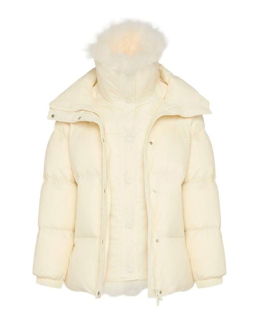Yves Salomon Natural Ys Army Collection Mid-Length Down Jacket