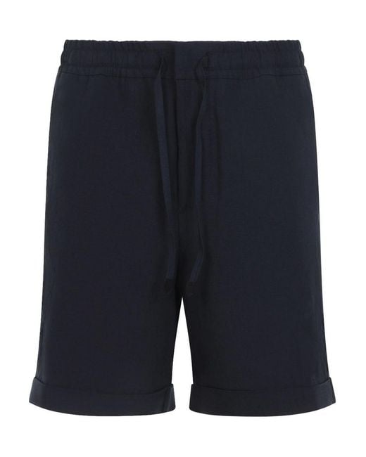 Canali Blue Linen Bermuda for men