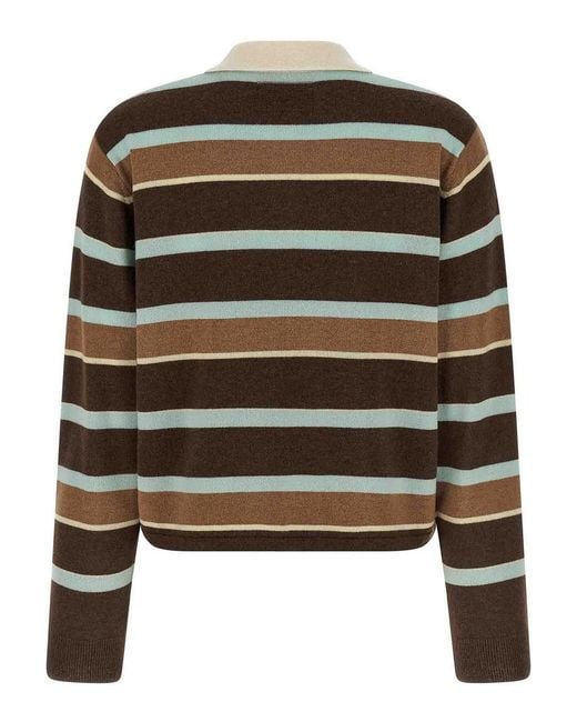 Guest In Residence Black Cropped Stripe Rugby Sweater